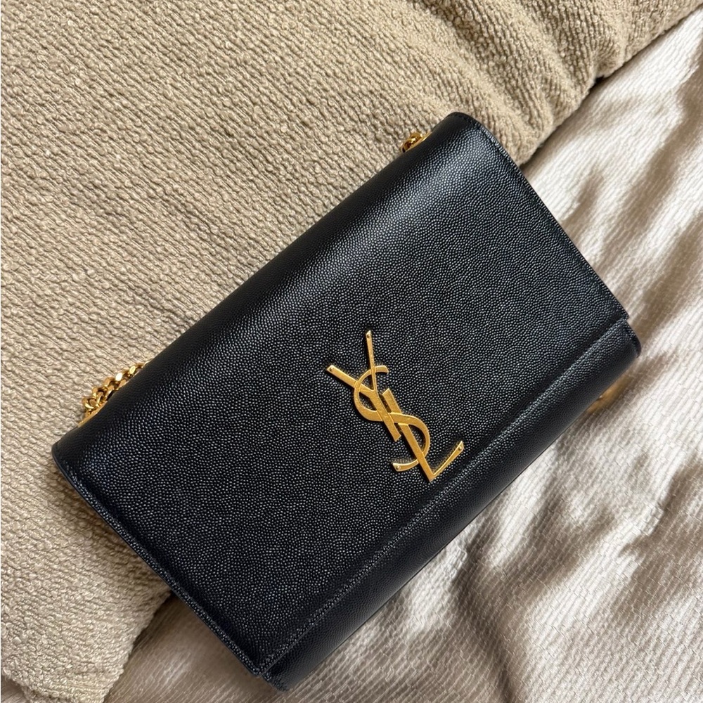 Yves Saint Laurent Black Leather Clutch